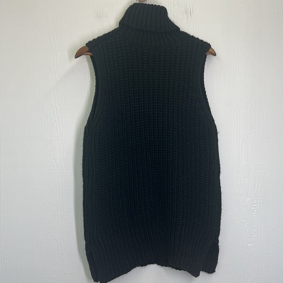 H&M - Black Relaxed Chunky Knit Long Sleeveless Turtleneck Sweater Size XS - Picture 10 of 10